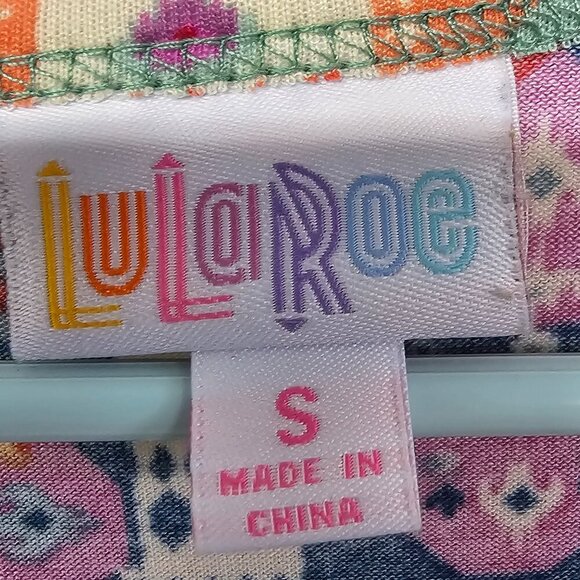 LuLaRoe Dress Retro Casual Twee Midi Purple Blue Abstract Tee S - Picture 10 of 12